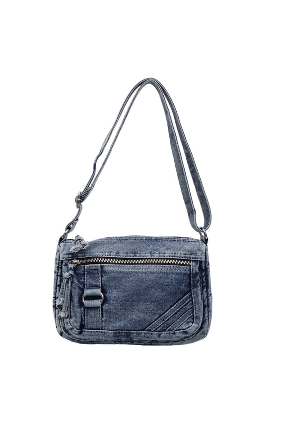 Denim Crossbody Bags for Women,Small Square Shoulder Bag with Adjustable Strap,Vintage Casual Denim Bag,Women's Crossbody Handbags,Blue