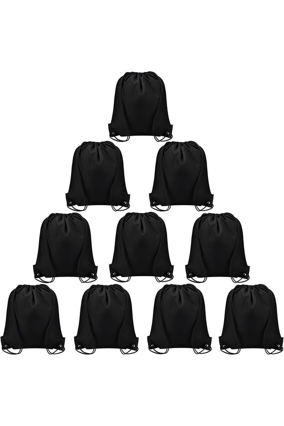 Drawstring Backpack Black Bulk 10 Pcs Drawstring Bags Bulk String Back Pack Gym Sport Bag for Women Nylon Draw String Bags Pack Cinch Bags