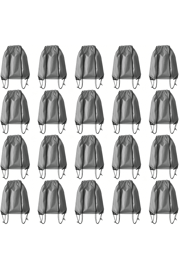 Drawstring Backpack Bulk 20 Pcs Draw String Backpack Bags Diy Gym Sports Traveling Yoga Cinch Bag Sackpack Drawstring (Grey)