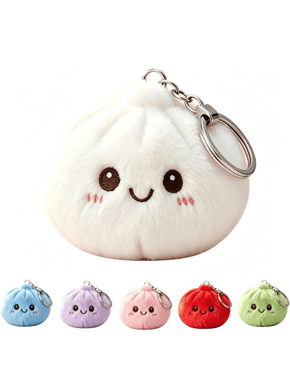 Dumpling Keychain Suitable for Dumpling Squishy Lover,Cute Plush Keychains Dumpling for Handbags Purses Backpacks & Car Keys Cute dumpling keychain