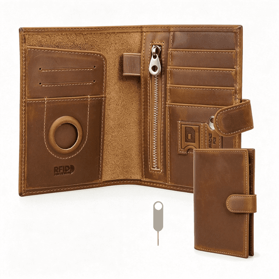 AOMRCOL Full Grain Leather Passport Holder Compatible with Rfid ...