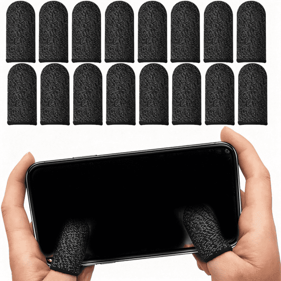 AOMRCOL Gaming Finger Sleeves Silver Fiber Glove for PUBG Mobile Touchscreen Device Gaming Sleeve