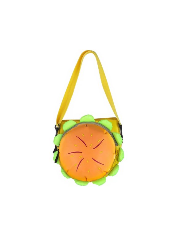 Hamburger Crossbody Bag,Funny Cheeseburger Sling Bag with Adjustable Strap,Cute Cheeseburger Backpack Daypack for Travel Fun Novelty Purse