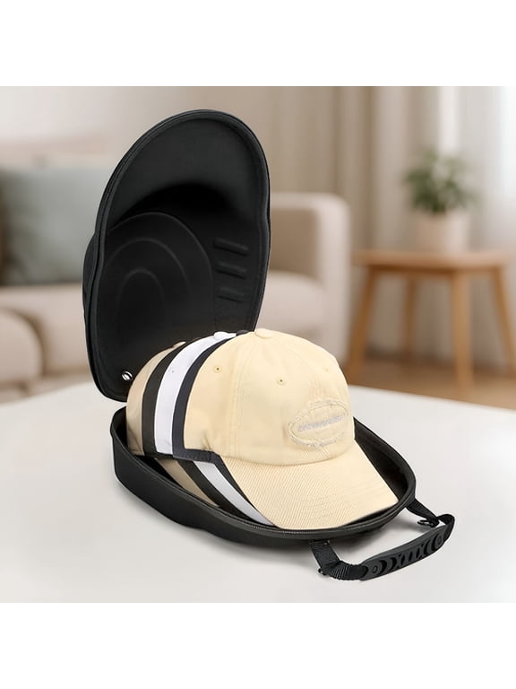 Hat Travel Case,Baseball Cap Storage Organizer with Adjustable Shoulder Strap,Waterproof Crush Proof EVA Soft Shell Carrier Box