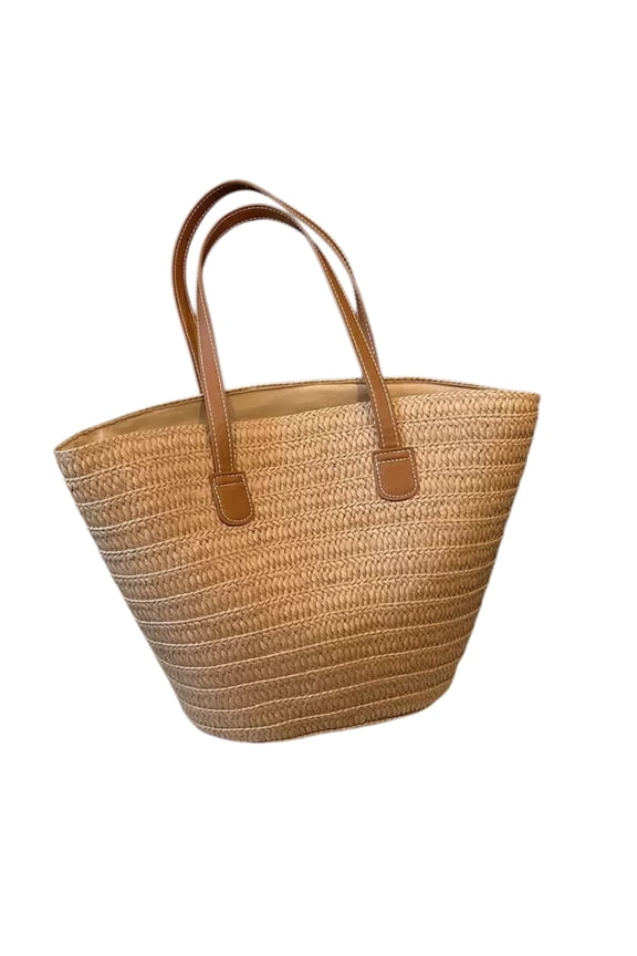 Large Straw Beach Tote Bag Handwoven Natural Seagrass Raffia Shoulder Purse Woven Beach Bag Boho Summer Vacation Grocery Market Travel Picnic Bag
