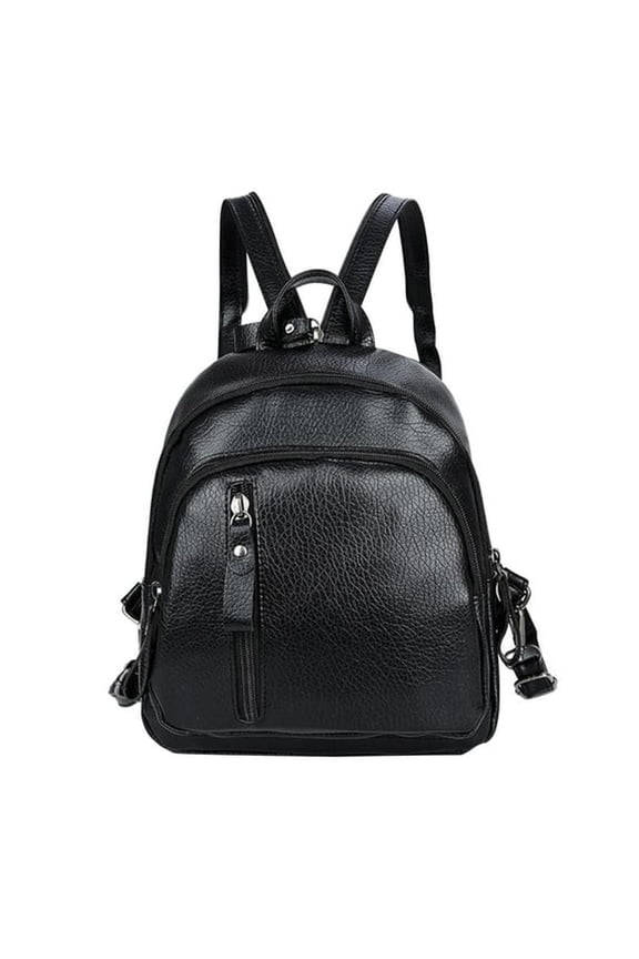 Leather Backpack Purse for Women Black Real Soft Leather Travel Convertible Ladies Shoulder Bag Mini Backpack for Women Light Weight Small Waterproof Backpack Purses Daily Backpack