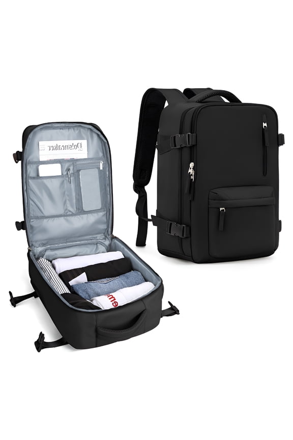 Lightweight Travel Backpacks for Adults, Flight Personal Carry on Backpack for Women Men, Approved Airlines Back Pack Carry-Ons Mochilas De Viaje, Waterproof Luggage Laptop Backpack Black