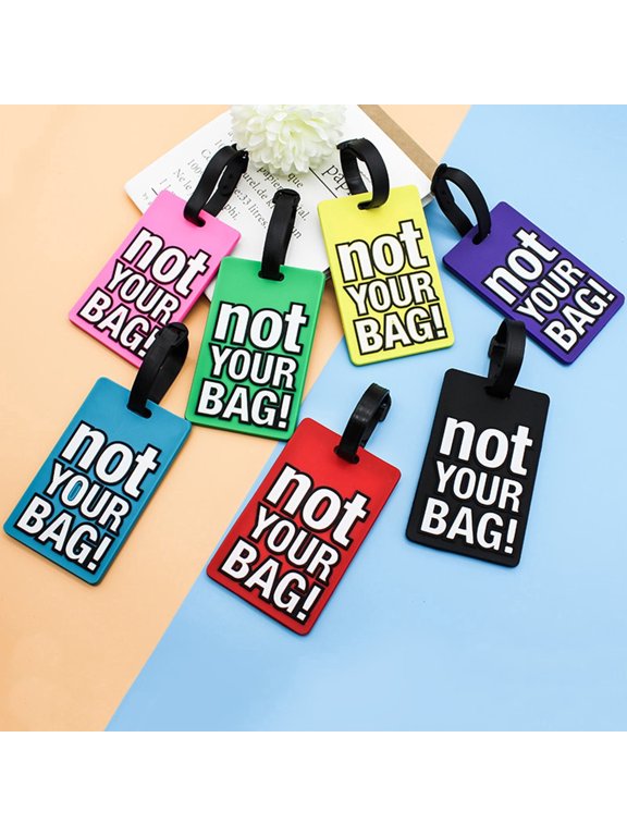 Luggage Tag for Suitcases, Flexible PVC Travel Suitcase Identify Labels with Sturdy Strap, Personalized Reusable Bag Tags Not Your Bag Name Tags Travel Accessories for Backpacks Baggage