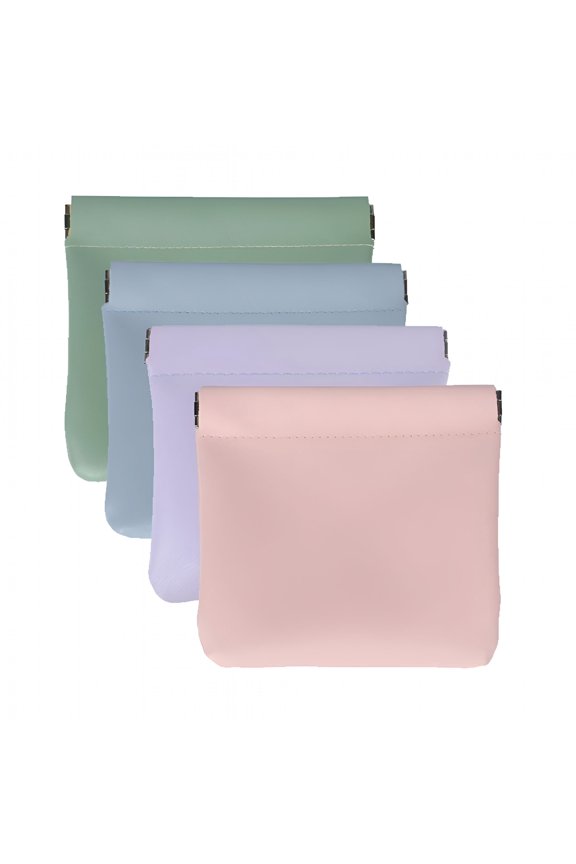 Magnetic Pouches for Purse Pu Leather Closure Lightweight Cosmetic Organizer Travel Essentials Case Secure Self-Sealing Design Purse Organizer 4Pcs