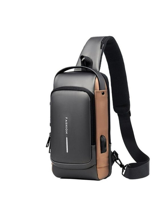 Men'S Anti-Theft Password Lock Chest Bag,Casual Sports Crossbody Bag,Durable Fabric Adjustable Shoulder Strap,Waterproof Fabric,Multiple Compartments
