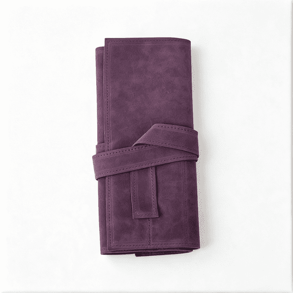 AOMRCOL Microfiber Fabric Salon Scissors Bag Roll Up Hair Tools Pouch for Stylist Barber Hairdressers, Shear Case for Hair Stylist Purple