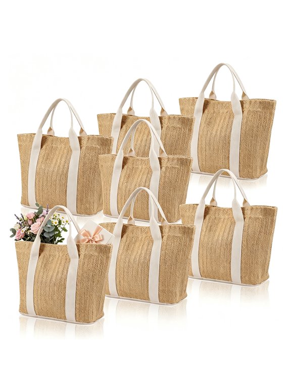 Mini Beach Straw Bags for Bachelorette Favors Burlap Tote Bag with Handle for Bridesmaid Bridal Shower Gifts with Handle Favors Last Toast on the Coast Bachelorette