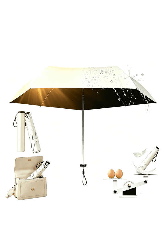 Pencil Umbrella,Ultra-Light Compact All-Weather Capsule Umbrellas with Upf 50+ Sun Protection,Mini Portable Travel Parasol