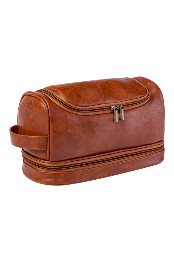 Personalized Toiletry Bag for Men, Dad, Husband, Large Capacity Leather Travel Kit Handcrafted Custom Name Unique Gift for Wedding Groomsmen Gifts Birthday