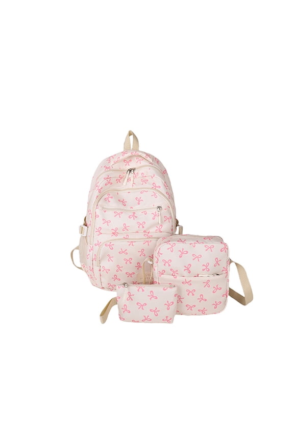 Pink Bow Backpack,Bow Backpack,Cute Kawaii Rucksack with Built in Organizer Pink