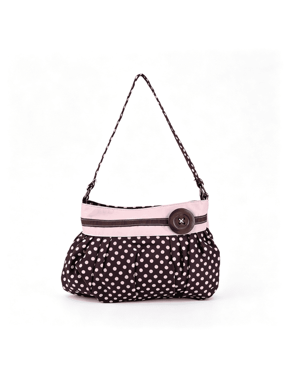 Polka Dot Button Bag for Women,Y2K Pleated Cloud Shaped Handbag,Casual Daily Carry Polka Dot Bag