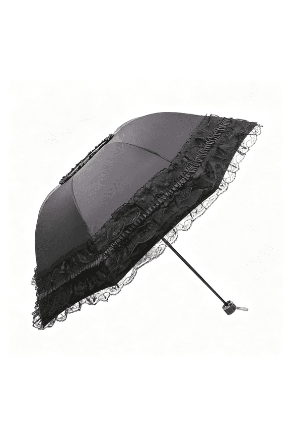 Princess Lace Uv Protection Travel Umbrella Upf 50+ Foldable Compact Umbrella Upf 50+ Foldable Compact Umbrella Black Lace Umbrella