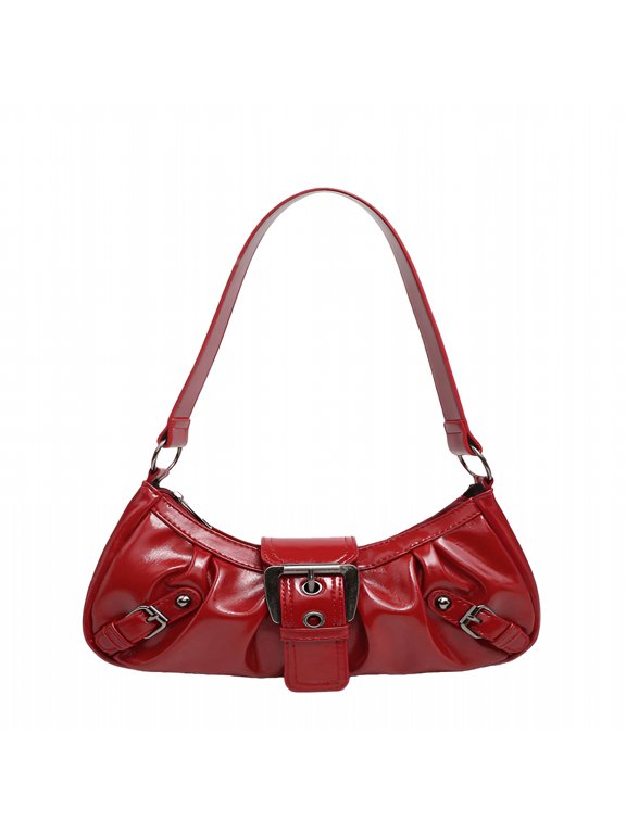 Red Clutch Purse Small Shoulder Bags Handbag Goth Punk Clutch Purse Trendy Underarm Bag for Women