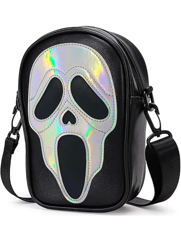Scream Ghost Face PU Crossbody Goth Sling Bag for Men And,Women, halloween crossbody bag
