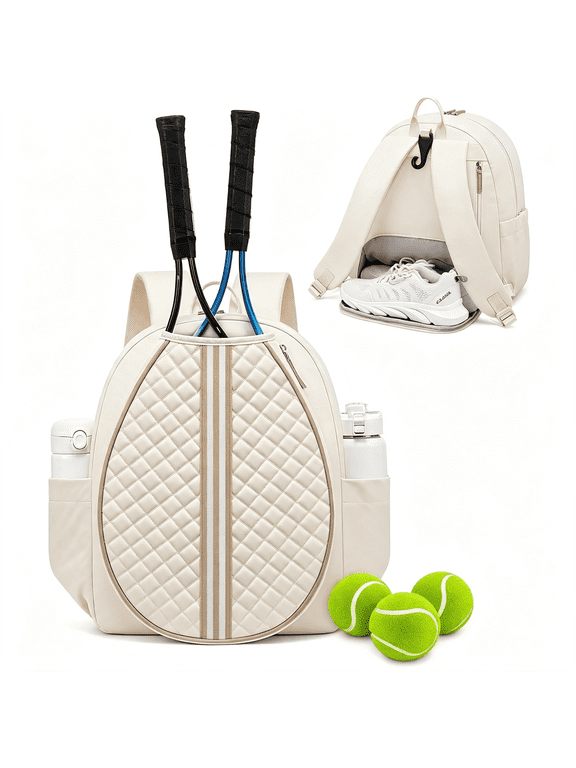 Tennis Bag, Quilted for Women, Racket Backpack| Stylish Design, with Hidden Fence Hook Wet Compartment, Sling Crossbody Or, Suitable Pickleball
