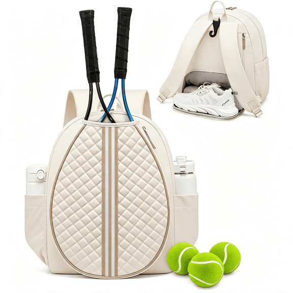 AOMRCOL Tennis Bag, Quilted for Women, Racket Backpack| Stylish Design, with Hidden Fence Hook Wet Compartment, Sling Crossbody Or, Suitable Pickleball