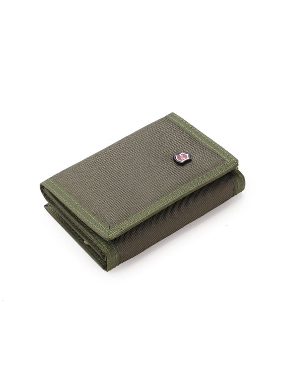 Trifold Wallet for Men, Casual Billfold Purse with 7 Credit Card Slots Extra Capacity-Army Green