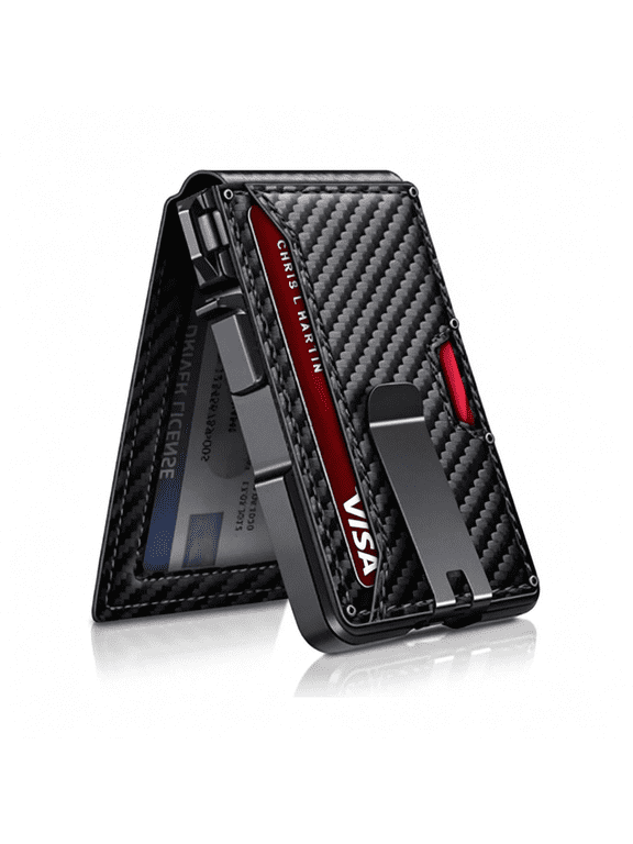 Wallet Anti-Theft Aluminum Alloy Card Holder,Wallet for Men,Slim Minimalist Metal Wallet,RFID Blocking Style Card Case,Front Pocket Design (black slim card holder)