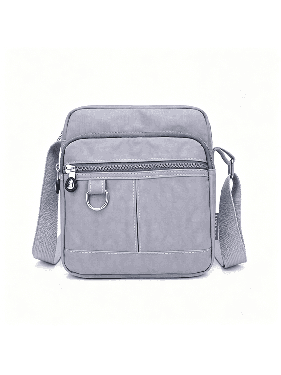 Women'S Crossbody Bag, Waterproof Nylon Shoulder Wallet, Messenger Bag, Crossbody Bag Ladies Purses Fashion Tote Top Handle Satchel Beach Bag(Gray)