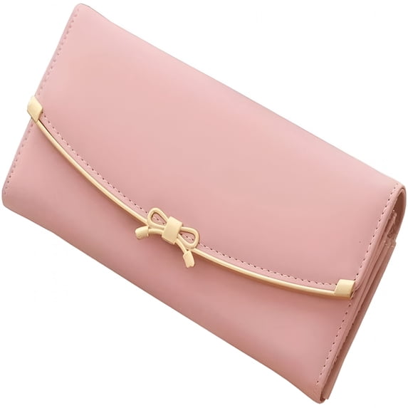 AOMRCOL Women's PU Leather Card Holder Long Style Trifold Large ...