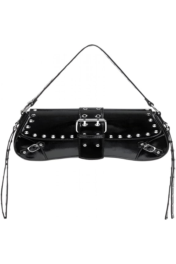 Women's Purse Trendy Goth Studded Punk Leather Shoulder Bag