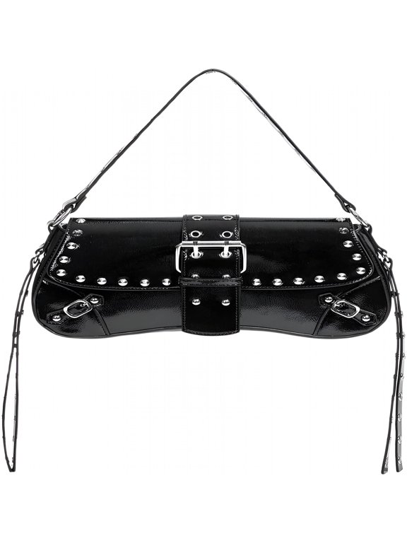 Women's Purse Trendy Goth Studded Punk Leather Shoulder Bag