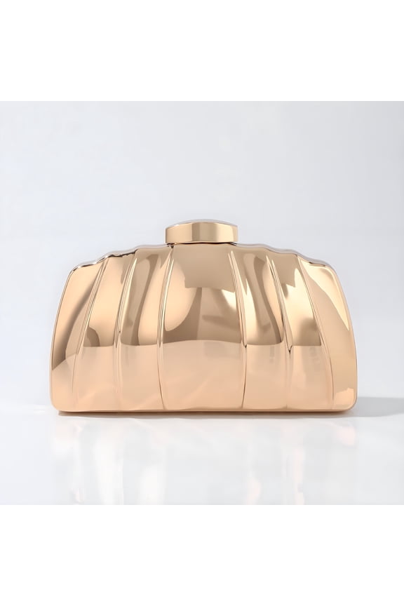Women's Shiny Clutch Bag, Gold Wedding Evening Bag, Metal Box Handbag, Prom Party Shoulder Bag, Gold Purses for Women