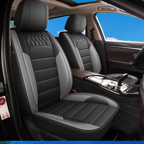 DIKSOAKR Car Seat Cover Fit for Chevrolet Blazer 2019-2025 Waterproof Front Car Seat Covers Cushion with Lumbar Support Grey,Front Set(2 Seats)