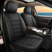 DIKSOAKR 2 Front Car Seat Covers Fit for Jeep Gladiator 2020-2024 2025 Faux Leather Automotive Seat Covers Waterproof Car Seat Cushion Protector Compatible with Airbag(2 Seats, Black)