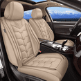 thumbnail image 1 of DIKSOAKR 2 Front Car Seat Covers Fit for Mitsubishi Lancer 2012-2017 Faux Leather Seat Cushion with Lumbar Support Airbag Compatible Automotive Interior Accessories (BEIGE), 1 of 6
