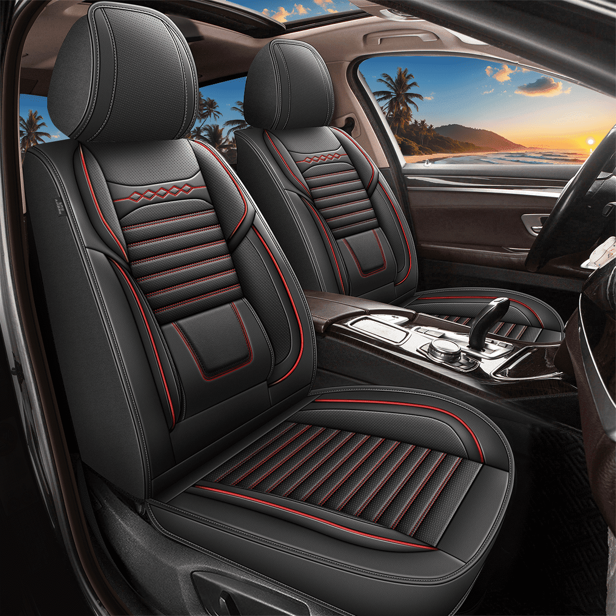 AOMSAZTO 2 Front Car Seat Covers for BMW X5 2007-2024 2025 Faux Leather ...