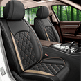 thumbnail image 1 of AOMSAZTO 2 Front Seat Cover Fit for Ford Ranger 2007-2025 | Faux Leather Seat Covers Waterproof Car Seat Covers Protector | Compatible with Airbag & Easy to Install (2 Seats, Goleden Line), 1 of 7