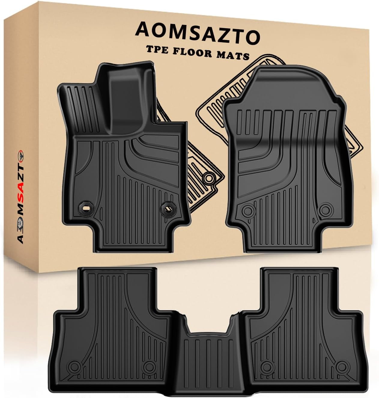AOMSAZTO All Weather Floor Mats Compatible with 2022 2023 2024 Lexus NX