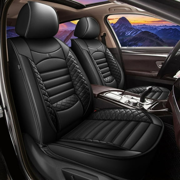 AOMSAZTO Car 5-Seat Covers Front & Rear Full Set Faux Leather Seat Cushion Protector Waterproof Black For Toyota 4Runner 2003-2023