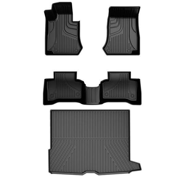AOMSAZTO Floor Mats & Cargo Mats Fit for Mercedes Benz GLC 300 2016-2022 - 1st & 2nd Row All Weather Protection Automotive Floor Liner Trunk Liner Custom Fit Car Accessories