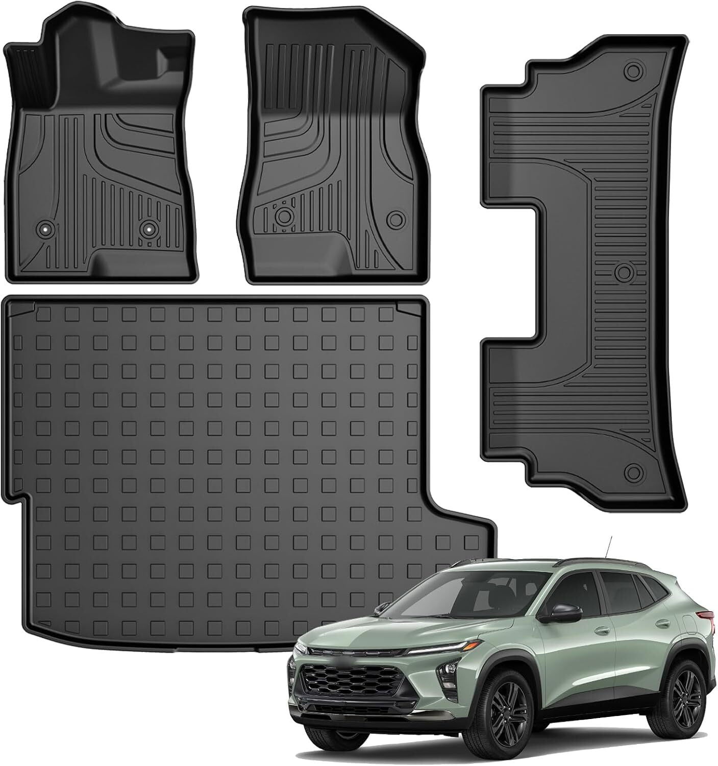 AOMSAZTO Car Floor Mats & Cargo Liner for Chevrolet/Chevy TRAX 2024 2025 Row Trunk Mat Full Set TPE All Weather Protection