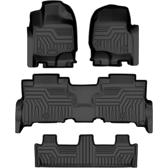 AOMSAZTO Car Floor Mats Compatible with 2018-2023 Ford Expedition/Lincoln Navigator with 2nd Row Bench Seat, Including Max and L, All Weather Floor Liners 1st & 2nd & 3rd Row Set Black
