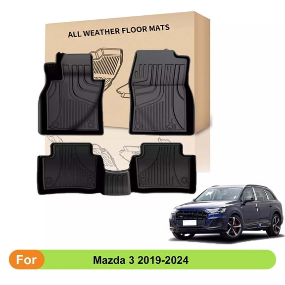 AOMSAZTO Car Floor Mats For Mazda 3 2019-2024 All Weather TPE Rubber Floor Liners Protection