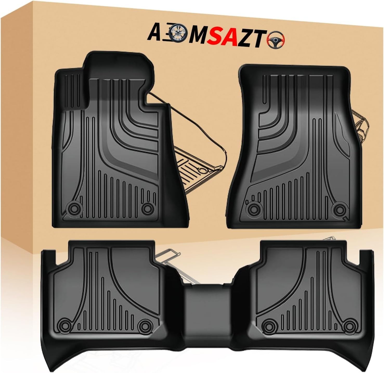 Aomsazto Car Floor Mats For Toyota Corolla Sedan Heavy Duty Tpe All Weather Automotive