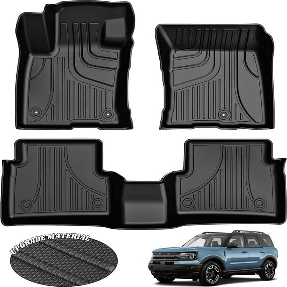 AOMSAZTO Floor Mats Fit for Ford Bronco Sport 2021-2024 ,All Weather Automotive Floor Mats Non-Slip TPE Rubber Floor Liners,1st & 2nd Row Anti Skid Car Mats