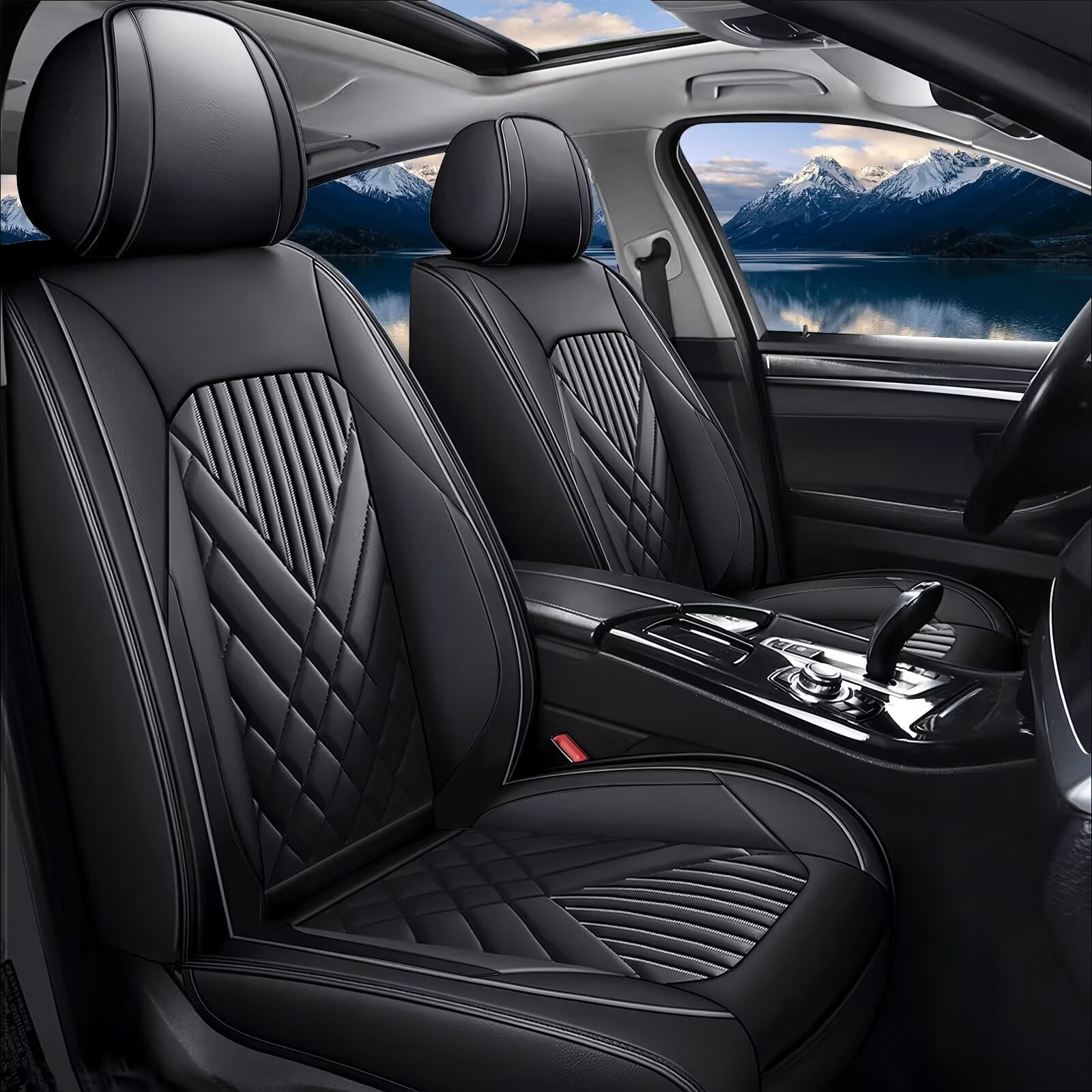 AOMSAZTO Car Full Seat Covers Fit for BMW X3 2011-2017 Leather ...