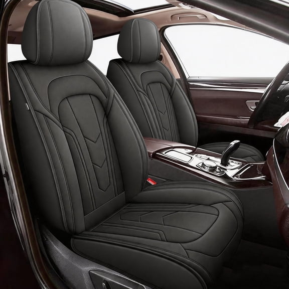 AOMSAZTO Car Full Seat Covers Fit for Kia Optima 2002-2020 Faux Leather Waterproof Automotive Seat Cushion(2 Row 5 Seat,Black)