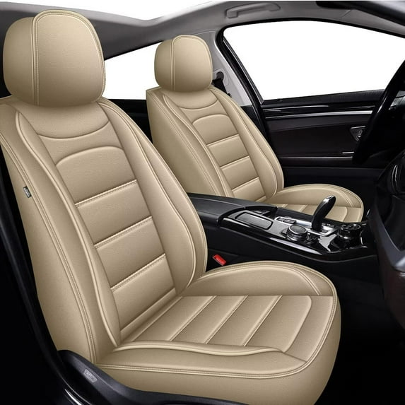 AOMSAZTO Car Seat Cover Fit for Toyota Clarity 2018-2021 Beige 5-Seat Faux Leather Full Set Waterproof