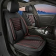 thumbnail image 1 of DIKSOAKR Car Seat Covers Fit for Ford Ranger 2019-2025: Full Set Waterproof Leather Vehicle Seat Cushion Luxury Automotive Protector(5 Seats, Black&Red), 1 of 7