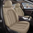 thumbnail image 1 of DIKSOAKR Car Seat Covers Fit for Hyundai Santa Fe 2007-2025: First Row 2PCS Faux Leather Seat Covers Waterproof Automotive Seat Cushion Protector(2 Seats,Beige), 1 of 7